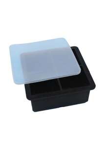 Silicone Ice Cube Trays, Square Shape With Lid Feeding Utensil Ice Cube Mold, Easy Clean Ice Cube Tray Mold For Home Use - Black - View 10