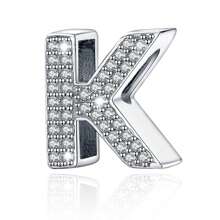 Easvnya Silver Zirconia English Alphabet A-Z Pendant, Suitable For Handmade Bracelets/Necklaces, Minimalist & Fashionable Jewelry Charm, DIY Craft, Women's Birthday Party Gift