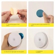 1pc Motion Sensor Light, Energy Saving Rechargeable LED Lamp, Auto On/Off, Suitable For Wardrobe, Stairs, Bedroom, Living Room, Desk