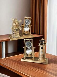 1pc Retro Style Lighthouse And Windmill Shaped Decoration, Home Ornament, Student Gift Birthday