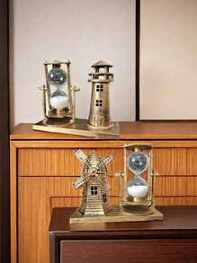 1pc Retro Style Lighthouse And Windmill Shaped Decoration, Home Ornament, Student Gift Birthday