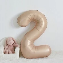 全新 40 英寸特大 0-9 数字铝箔气球，焦糖色/咖啡色/粉色/蓝色/橄榄绿/奶牛斑点/铂金色，生日、周年纪念、婚礼庆典、节日派对装饰气球 - 40寸焦糖數字 - 查看 4