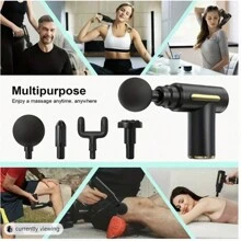 Relajador muscular de alta potencia - Pistola de masaje recargable para tejido profundo con 4 cabezales para alivio de todo el Body, herramienta de recuperación muscular definitiva, plástico de grado familiar, recargable por USB