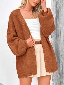 Women's Oversized Cardigan Fall Long Lantern Sleeve Knit Cardigan Lightweight - Đỏ gạch - Xem 7