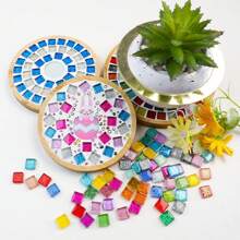 200 pièces Carreaux mosaïque en verre pailleté, fournitures artisanales DIY pour des projets d'art, accessoires de décoration de maison
