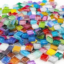 200 pièces Carreaux mosaïque en verre pailleté, fournitures artisanales DIY pour des projets d'art, accessoires de décoration de maison