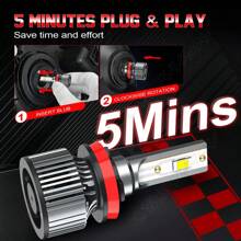 CHUSYYRAY For 2007-2017 Nissan Altima 4X LED Headlight Bulbs High/Low Beam H9 H11 6500K - 1 - 查看 7