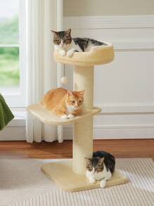 PAWZ Road 36.2'' Flower Cat Tree, Cat Tower With Super Thick Scratching Post [Diameter=4.9''], Scratching Post For Large Cats, Flower Cat Bed, Tall Scratching Post For Indoor Cats