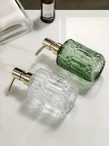 1pc Elegant Glass Soap Dispenser - Refillable, Lotion & Shampoo Bottle, Suitable For Bathroom And Kitchen, Christmas/Halloween Gift Decor Home Bathroom Decor Fall Decor Back To School - Multicolor - View 2
