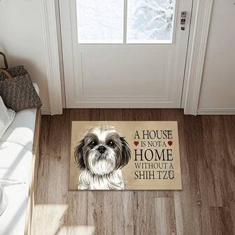 1pc Cute Dog Theme Doormat, Personalized Letter Bathroom Rug, Soft Polyester Fiber Mat, Anti-Slip, Quick-Drying, Machine Washable, Entryway Decor Mat, Suitable For Bathroom, Living Room, Bedroom, Office And Other Rooms, Home Goods Home Decor Floor Mats Carpets Home Bathroom Decor Outdoor Rug Door Mat Fall Decor Bathroom Accessories Back To School Entryway Decor