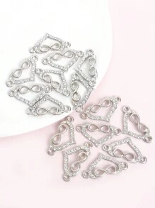 15 件小巧可爱水钻镶嵌空心心形连接器，带无限符号/幸运数字 8 设计 - 情侣手链、项链、脚链 DIY 无限爱链接吊坠 - 情人节礼物的理想选择