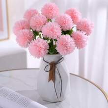 Set de 6 piezas/paquete de flores artificiales de crisantemo y hortensia en 3 colores mezclados, aptas para decoración del hogar, San Valentín, fiestas, Año Nuevo, ramos de boda y decoración - Multicolor - Ver 4