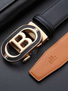 Cinturón de hombre de negocios popular de hebilla automática con estampado de letras elegante y versátil como decoración