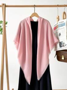 1 件优质春季新款亚麻 130 厘米方形披肩，纯色真丝围巾/披肩，适合女士 - 多色 - 查看 28