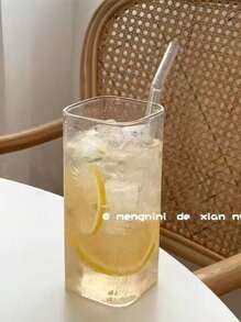 方形玻璃咖啡/牛奶杯，加厚微波炉安全耐热杯带盖，早餐杯