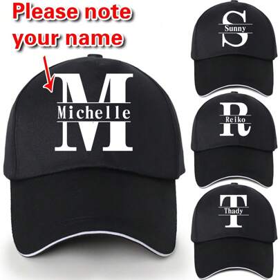 1ชิ้น หมวกแก๊ปเบสบอลกันแดดที่กำหนดเอง ยูนิเซ็กส์ ชื่อที่กำหนดเอง ตัวอักษร A ถึง Z ลวดลาย กีฬา Snapbackหมวกปรับได้ ฤดูร้อน หมวก Hip Hop Golf UV ปกป้อง ของขวัญสำหรับผู้หญิงข้อความที่กำหนดเอง ปรับได้ หมวก Dad, Dawg, วินเทจ, ผ่อนคลาย, ยูนิเซ็กส์, Hipster, Old Money, สไตล์, น่ารัก, กำหนดเอง, บุคลิกภาพ, ของขวัญที่เหมาะสม สำหรับเขา, สำหรับเธอ, แฟน, ครอบครัว, เพื่อน, ปู่ย่า