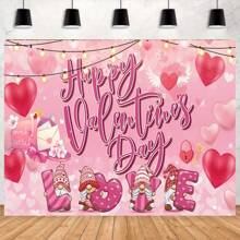 Pancarta de 'Feliz Día de San Valentín', disponible en varios tamaños, adecuada para decoración del Día de San Valentín, fondo del Día de San Valentín, decoración de la pancarta de la fiesta del Día de San Valentín - Multicolor - Ver 2