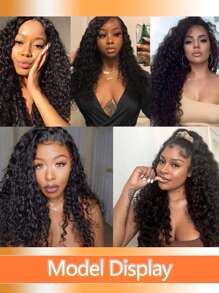 حزم شعر طبيعي مموج على شكل موجة ماء، حزم شعر طبيعي مجعد، لون طبيعي ناعم 3 حزم شعر برازيلي خام ومموج مناسب للنساء