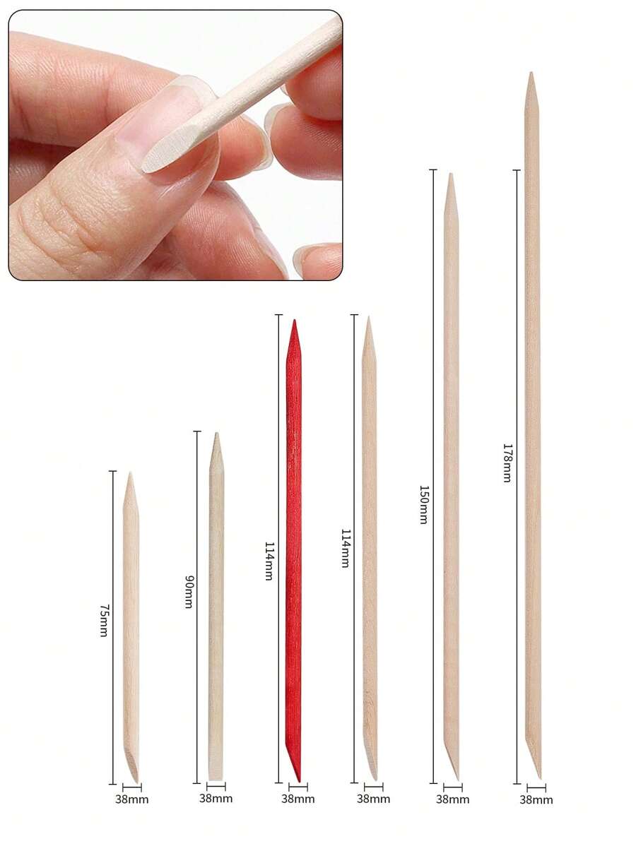 Manicure Tools Boxwood Stick, Double Head Orange Wood Cuticle Pusher, Rhinestone Stick, Boxed Set,Nail Supplies,Nail Tools,Nail Art Tools,Back To School,Nails,Nail Tools For Press On Nails - Multicolor - View 1