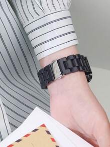 1条男女通用时尚黑色表带，兼容 46mm 49mm 40mm 44mm 45mm 41mm 42mm 38mm，兼容 Series 11 10 9 8 7 SE 6 5 4 3 2 1 Ultra 3/2/1，兼容S10 S11，简约表带，兼容表带 - 黑色 - 查看 5