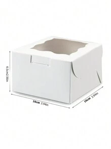 5pcs/10pcs/15pcs White Kraft Paper Square Hollow Window Gift Boxes, Party Favor Packaging - Multicolor - View 3