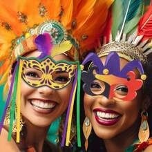 Nuevas gafas de estilo para fiesta de carnaval con decoración de plumas y borlas, marco de gafas de fiesta de mascarada - Multicolor - Ver 5