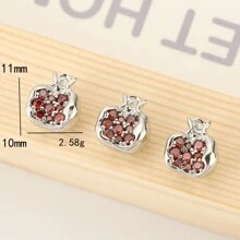 2/5pcs Copper With Cubic Zirconia Geometric Pomegranate Shaped Pendant, For DIY Bracelet, Necklace, Keychain, Jewelry Accessories