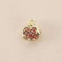 2/5pcs Copper With Cubic Zirconia Geometric Pomegranate Shaped Pendant, For DIY Bracelet, Necklace, Keychain, Jewelry Accessories