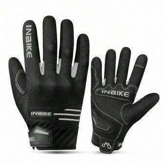 INBIKE Motorcycle Gloves With Breathable Grid Fabric On The Back Of Hand, High Elasticity & Comfortable Microfiber Palm Material, Thick TPR Palm Pad, Wear-Resistant & Anti-Slip, Touchscreen Friendly, Suitable For Cycling, Climbing And General Use