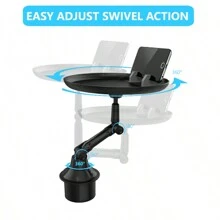 Car Cup Holder Tray For Adults Car Tray Table For Eating With Cell Phone Slot Lap Tray For Car Universal Adjustable Cup Tray Holder 360 Swivel Tray Fits Vehicle, Boats,Golf Cart, SUV And All Cars - Multicolor - View 9