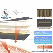 Heating Pad With Massage And Weight Function, Hand Warmer, Graphene Timed Physiotherapy Therapy Blanket, Thermal Blanket For Neck And Back Pain Relief