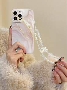 Móc khóa, dây đeo 1 chiếc, ốp điện thoại dày dặn chống rơi họa tiết đá cẩm thạch hồng pastel kèm vòng tay hạt cườm thủ công, tương thích với iPhone 16/16Pro/16Plus/16ProMax/15ProMax, tương thích với Apple P13/P14, A50/A12/A32/A52/A72/A51/A21S/A13/A14/S22 Ultra/S23/A33/A53/S20FE, tương thích với Redmi 11/12Pro/12/12X/Note11/9A/9C/Tương thích với Poco X3 NFC/Tương thích với Redmi 10/9/Note9/12C/Note11 Pro/10C/Note8 Pro. Chống nước, chống sốc, chống trầy xước. Phiên bản quốc tế, không phải phiên bản nội địa. - Nhiều màu - Xem 4