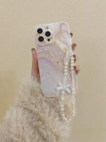 Móc khóa, dây đeo 1 chiếc, ốp điện thoại dày dặn chống rơi họa tiết đá cẩm thạch hồng pastel kèm vòng tay hạt cườm thủ công, tương thích với iPhone 16/16Pro/16Plus/16ProMax/15ProMax, tương thích với Apple P13/P14, A50/A12/A32/A52/A72/A51/A21S/A13/A14/S22 Ultra/S23/A33/A53/S20FE, tương thích với Redmi 11/12Pro/12/12X/Note11/9A/9C/Tương thích với Poco X3 NFC/Tương thích với Redmi 10/9/Note9/12C/Note11 Pro/10C/Note8 Pro. Chống nước, chống sốc, chống trầy xước. Phiên bản quốc tế, không phải phiên bản nội địa. - Nhiều màu - Xem 3