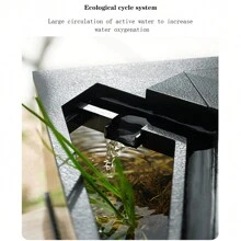 Small Fish Tank, Aquarium Tank With Build-In Light, Water Pump, Clear Cover, Landscaping System, High Transparency Acrylic Rectangular Fish Tank For Living Room