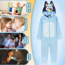 Bluey Fleece Onesie Hood Cosy Loungewear - Blue - View 3