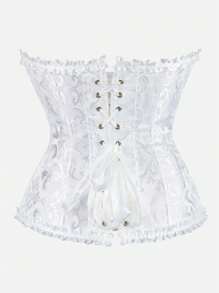 Tops de modelador de talla grande para mujer, con estilo de corsé y diseño jacquard vintage, con sostén incorporado, tops bandeau sexys para fiestas, Halloween, festivales