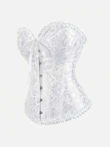 Tops de modelador de talla grande para mujer, con estilo de corsé y diseño jacquard vintage, con sostén incorporado, tops bandeau sexys para fiestas, Halloween, festivales