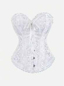 Tops de modelador de talla grande para mujer, con estilo de corsé y diseño jacquard vintage, con sostén incorporado, tops bandeau sexys para fiestas, Halloween, festivales