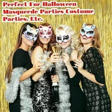 10 piezas Máscaras de gato DIY pintadas de blanco, máscaras en blanco de media cara para disfraz de animales, disfraces de Halloween, herramientas de maquillaje. [Uso versátil]: Las máscaras de gato son adecuadas para todas las personas y son un accesorio multifuncional para diversas ocasiones.