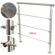 kangten 304 Stainless Steel Handrail Kit Outdoor Grab Rail Mobility Aid Garden Steps Stair Railing Step 3 Cross Bars Handrail - Silver - View 1