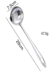1 pezzo Mestolo in acciaio inossidabile con manico lungo, scolapasta per separare minestra e olio, utensile da cucina - Multicolore - Visualizzare 7