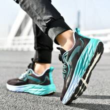 1 Pair Couple Running Shoes, Size 36EUR-48EUR For Men & Women, Rotating Button Closure, Breathable Mesh, Suitable For Workout & Running - Black - View 5