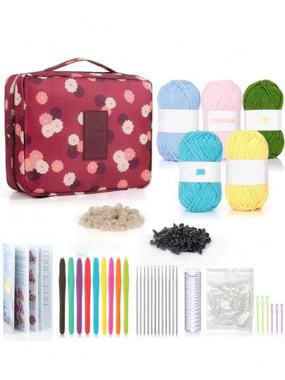 1PC 红色花朵针线收纳袋适用于针线收纳 DIY配件收纳袋