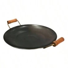 Large Plow Disc Pan Portions In General Wooden Handle 33cm Reinforced - Black - View 5