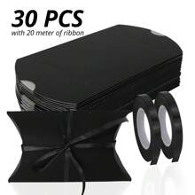30pcs Solid Color Oversized Gift Boxes, Extra Large Kraft Paper Wedding/Christmas Gift Boxes, Pillow Shaped Kraft Paper Candy Box, Party Gift Box With Ribbon - Multicolor - View 10