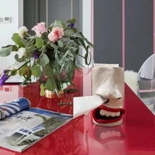 Handmade Funny Face Tissue Holder Room Nose Facial Tissue Organizer Funny Nose Drawing Tissue Box Decor - White - View 4