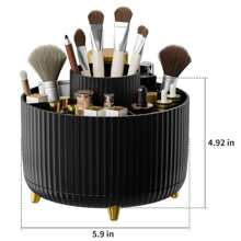 1 件 360° 旋转化妆刷架收纳盒，化妆品收纳柜，化妆品和护肤品收纳，礼品盒装，适用于梳妆台、桌面、浴室
