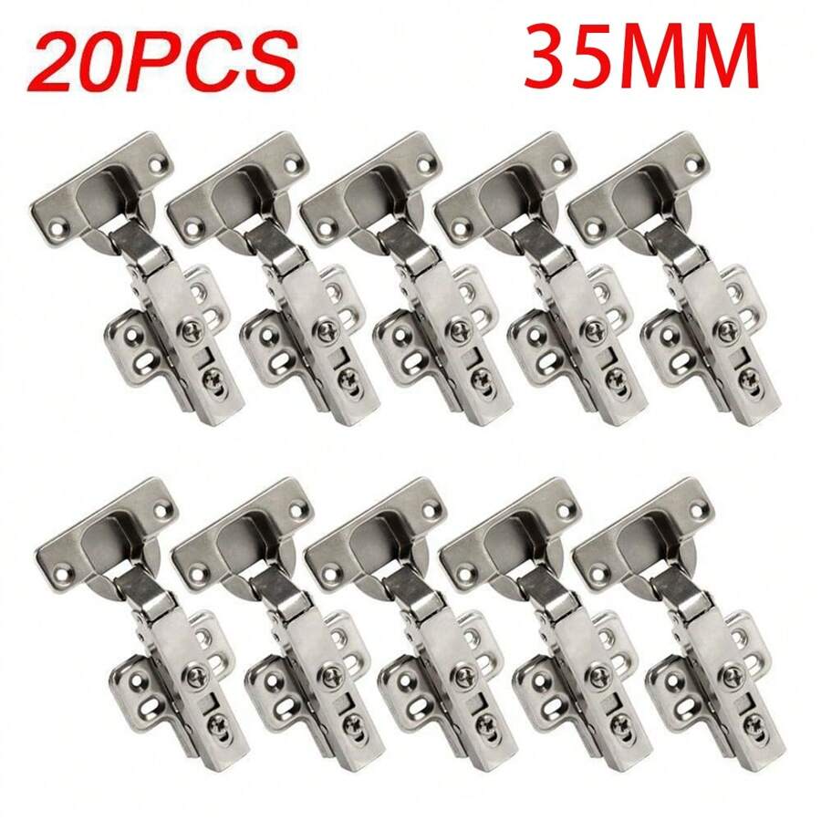 20 TOP Quality Full Overlay 35mm Soft Close Hinges Kitchen Cabinet Cupboard Door - Silver - View 1