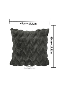 1pc Farmhouse Style Wavy Luxurious Plush Throw Pillow Cover, Suitable For Home Sofa Decoration, Super Soft Faux Fur Cushion Cover