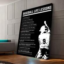 Canvas Poster, Baseball Life Lessons Vertical Poster, Baseball Life  Print, Sport Lover Poster Wall Art For Living Room, Wall Decor For Bedroom, Home Decor Room Decor
